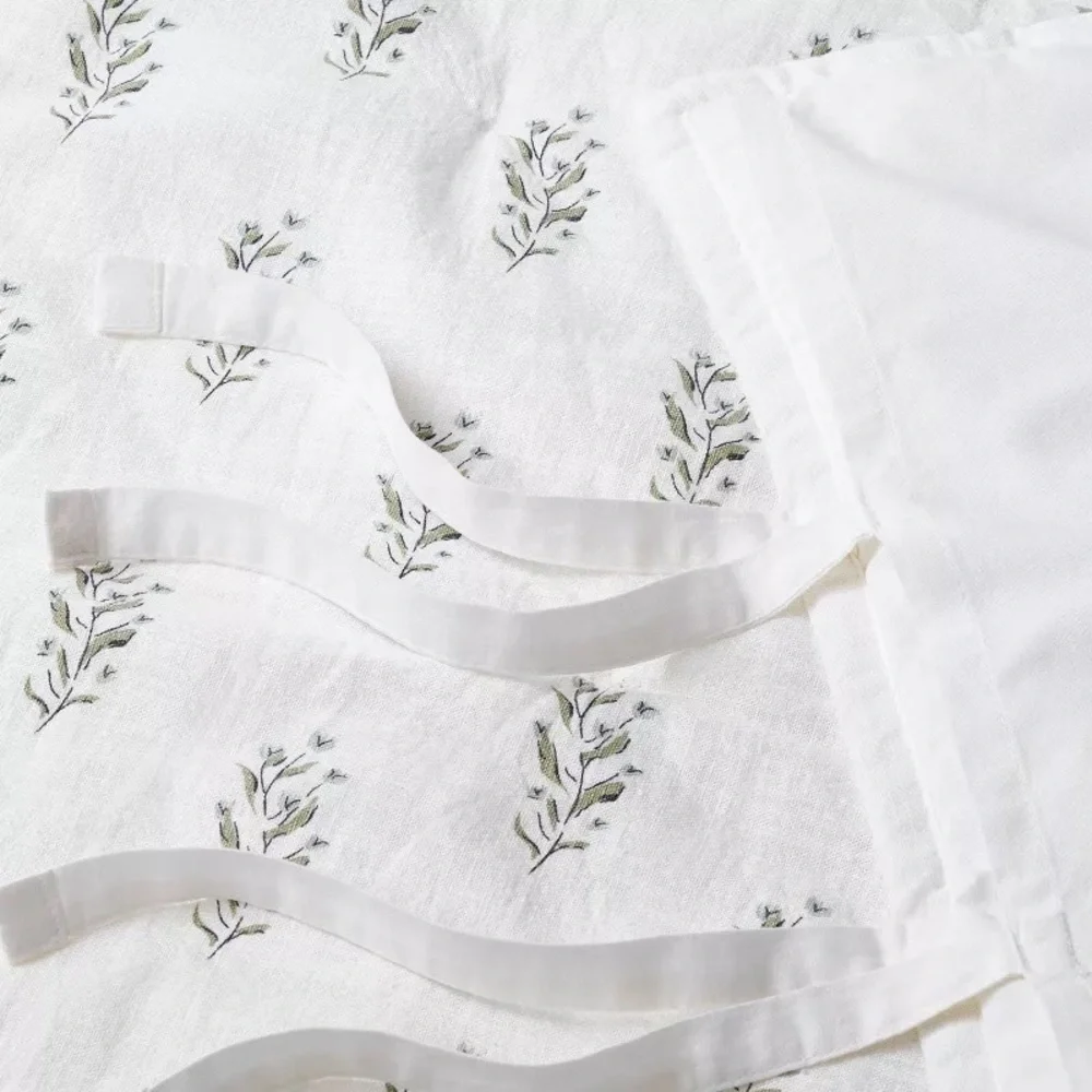 Standard Lofty Cotton Slub Wood Block Floral Sham White - Threshold Studio McGee